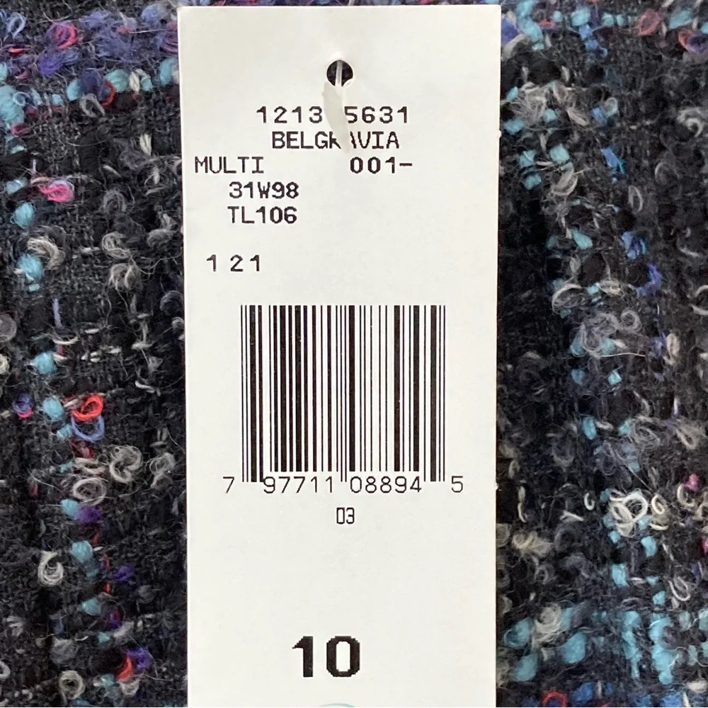Jones New York Wool Blend Plaid Skirt Black Blue
